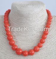 Dyed Orange Shell Necklace