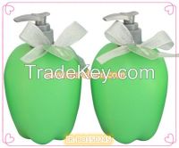 Natural body lotion in apple type bottle