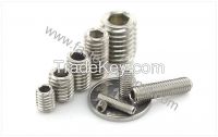 Slotted set screws with full dog point
