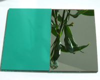 aluminum mirror with green paint