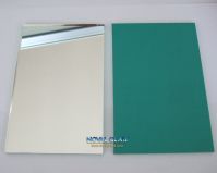 Silver mirror with green paint