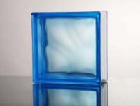 cloudy blue glass block