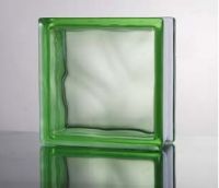 cloudy green glass block