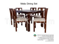 Melia Dining Table & Dining Chairs in Solid Acacia