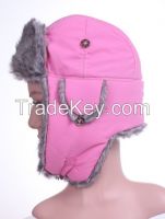 Real Fur Trapper Hat with Waterproof Function