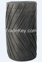 EP 630/4 * (6+2)  cleat height 10mm, chevron type C10 (angle 120) Rubber Conveyor Belt