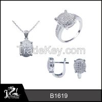 high quality value silver jewelry set with zirconia stone