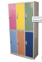 Colorful 6 Door School Locker, Dormitory Student Wardrobe