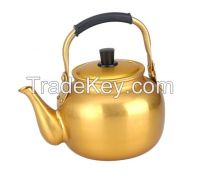 0.75L-15L Cheaper Welded Spout Tea Pot Golden Yellow Aluminum Kettle T