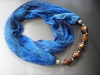 POLYESTER SCARF WITH STONES