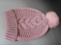 pink hats with fake fur pompom