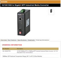 10/100/1000 to Gigabit SFP Industrial Media Converter