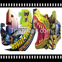 Wonderful home cinema 12D theater with dinosaur model