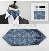 Men Classic Polyester Jacquard Weave Paisley Ascot Cravat Tie For Men