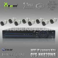 8ch 1080p NVR Kit 1080P Outdoor IP Camera System P2P Cloud Onvif 2.0 Easy Access Supports PC&Mobile View wireless camera system