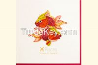 Birthday Quilling Greeting Card - Pisces