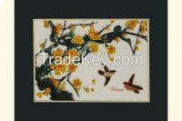 Paper Quilling Art Picture - Apricot Blossom and Birds in Spring