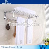 folding chrome polished towel rack wall rack bathroom shelf
