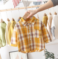 Amazon top seller Spring New Style children shirts Long sleeve baby boy t-shirts children Coat Baby Boys plaid shirt