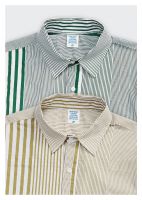Factory Custom Design 100% Cotton Luxury Striped Boy's Shirts Arc Hem Short-Sleeved Shirts for Men