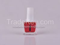 uv coating white long straight Nail Polish cap square nail polish bottle flat brush nail polish packaging