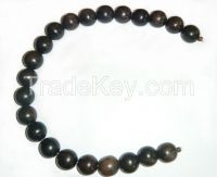 Tiger Ebony Black Round Beads 20mm