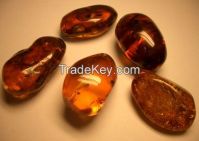 Natural amber stones