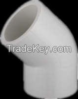 ''HJ'' brand ASTM pvc 45 deg elbow pipe fitting