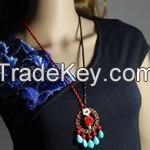 Chinese Traditional Necklace with Silver Flower Style