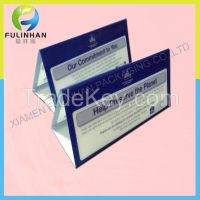 Hotel Plastic Table Tent Card
