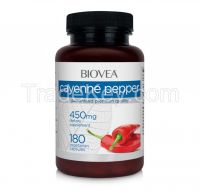 CAYENNE PEPPER 450mg (40,000 Heat Units) 180 Vegetarian Capsules