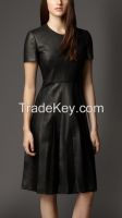 Leather dress for women real lamb leather dress ladies dress high quality gift