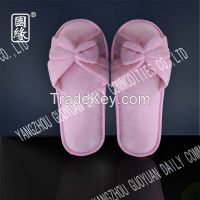 pink velvet hotel slipper