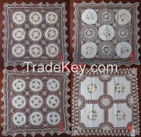 four flowers joint  embroidery lace tablecloth