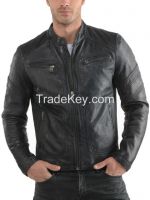  New Awesome Stylish Men\'s Motorcycle Lambskin Genuine Leather Bike Jacket 03