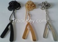 Barber necklaces, Razor necklaces, Blade necklaces, Razor key chains, Blade key chains  