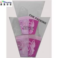 High quality printing folding fancy PLA  plastic floral flower wrapping sleeves bopp bag