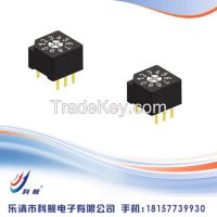 10*10mm Rotary Type , 10.0* 10.0*6.85 Snap-in  Rotary Switch