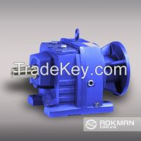 R series helical geared motor solid shaft output
