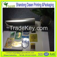 Popular Glossy Lamination Printing Metalized Beer Label Paper