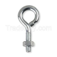 CHICAGO HARDWARE E-1  Eyebolt, 1/4-20,1/2In, Turned Wire, PK10