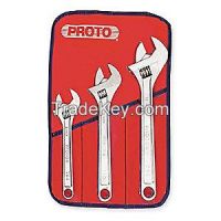 PROTO J795 Adjustable Wrench Set Satin Steel 3 PC