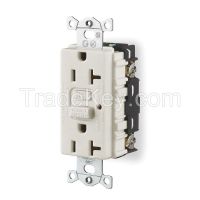 HUBBELL WIRING DEVICE-KELLEMS GF20WLA Receptacle GFCI 20 Amp 120 VAC 5-20R LED