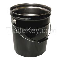 APPROVED VENDOR PAILSTLRI Steel Pail Black Cap 5 Gal With Lining