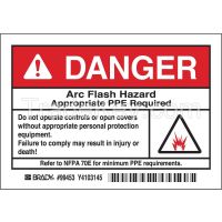 BRADY 99453 Arc Flash Protection Label PK5