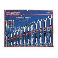 WESTWARD 4PL92 Combo Wrench Set Satin 1/4-1-1/4 in 17Pc