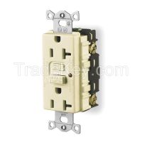 HUBBELL WIRING DEVICE-KELLEMS GF20ILA Receptacle GFCI 20 Amp 120 VAC 5-20R LED