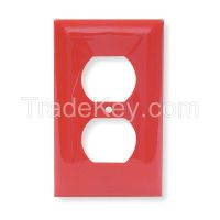 HUBBELL WIRING DEVICE-KELLEMS NP8R Wall Plate Duplex 1Gang Red