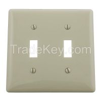 HUBBELL WIRING DEVICE-KELLEMS NP2I Wall Plate Switch 2Gang Ivory