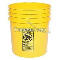 APPROVED VENDOR 34A220 Plastic Pail Round Yellow Cap 5 Gal